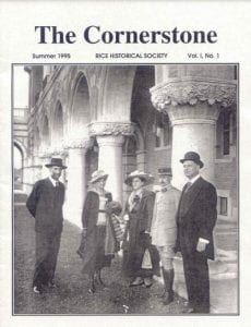 Cover of Cornerstone newsletter Vol. 1 No. 1
